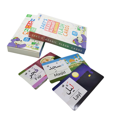 ซื้อ แฟลชการ์ดที่เป็นมิตรต่อสิ่งแวดล้อม แฟลชการ์ดฝึกฝนที่กําหนดเองสําหรับการศึกษาภาษาอารบิกของเด็ก online manufacture