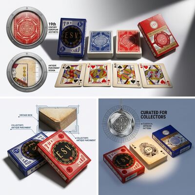 Vintage Retro Style Paper Playing Cards With Antique Parchment Design For Classic Card Collectors