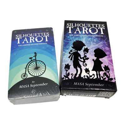 การ์ดไพ่ทาโรต์ที่พิมพ์ได้ 70 * 120 มม. ผ้าลินินฮาโลวีน Oracle Cards